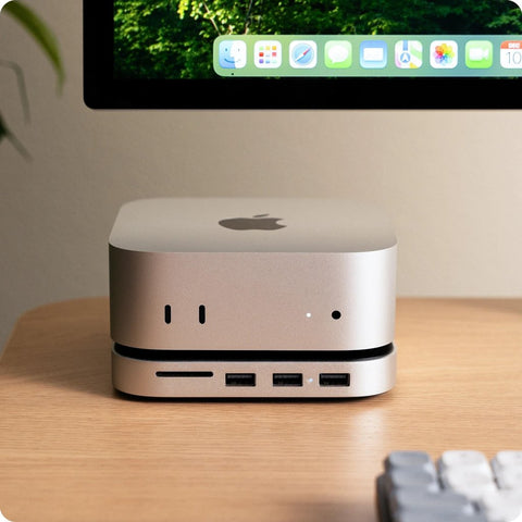 SatechI Mac mini M4 Stand & Hub med M.2 NVMe SSD-plats Dockningsstation Mac mini M4 Stand & Hub med M.2 NVMe SSD| Mac Mini M4 dockningsstation