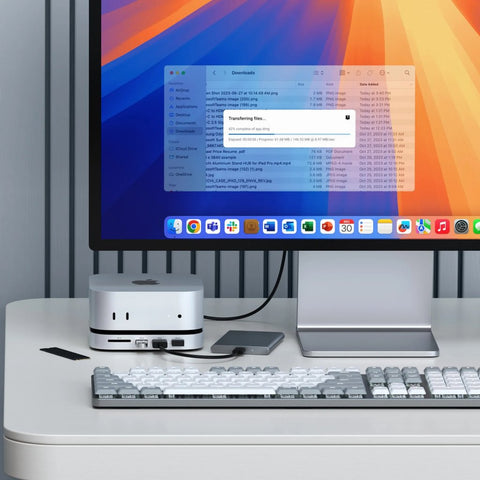SatechI Mac mini M4 Stand & Hub med M.2 NVMe SSD-plats Dockningsstation Mac mini M4 Stand & Hub med M.2 NVMe SSD| Mac Mini M4 dockningsstation