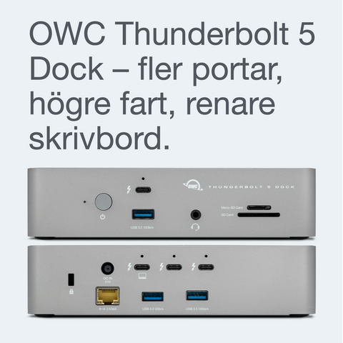 OWC Thunderbolt 5 Dock – Maximal prestanda för din Mac