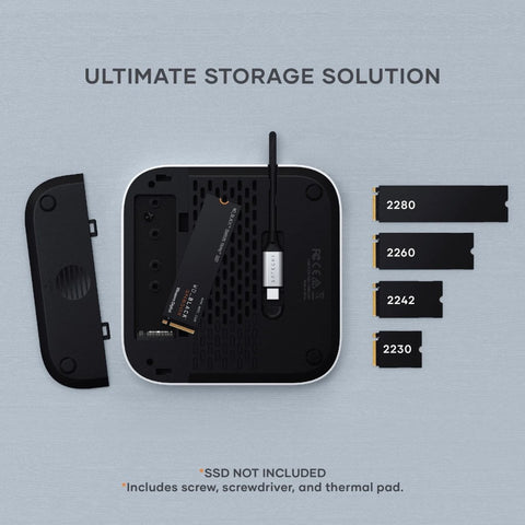 Satechi Mac mini M4 Stand & Hub med M.2 NVMe SSD-plats Dockningsstation Mac mini M4 Stand & Hub med M.2 NVMe SSD| Mac Mini M4 dockningsstation