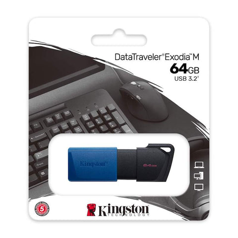 KINGSTON DataTraveler Exodia M 64GB USB3.2 Gen 1 Blå USB-minnen 