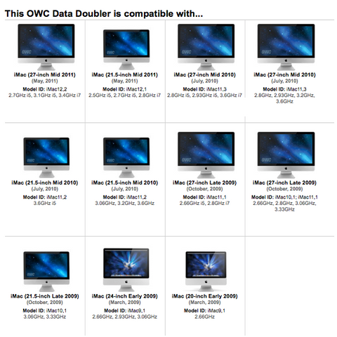 OWC Data Doubler iMac 2009-2011 Optical Bay Drive/SSD Mounting Solution Montering 