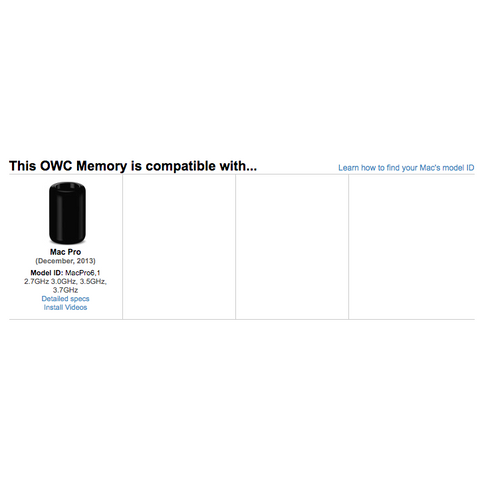 OWC Memory Upgrade Kit till Mac Pro 2013 Arbetsminne 